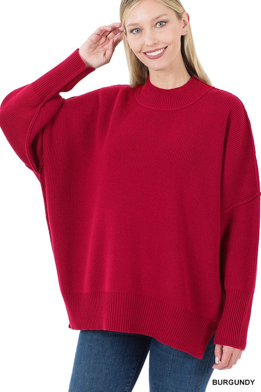 SIDE SLIT OVERSIZED SWEATER